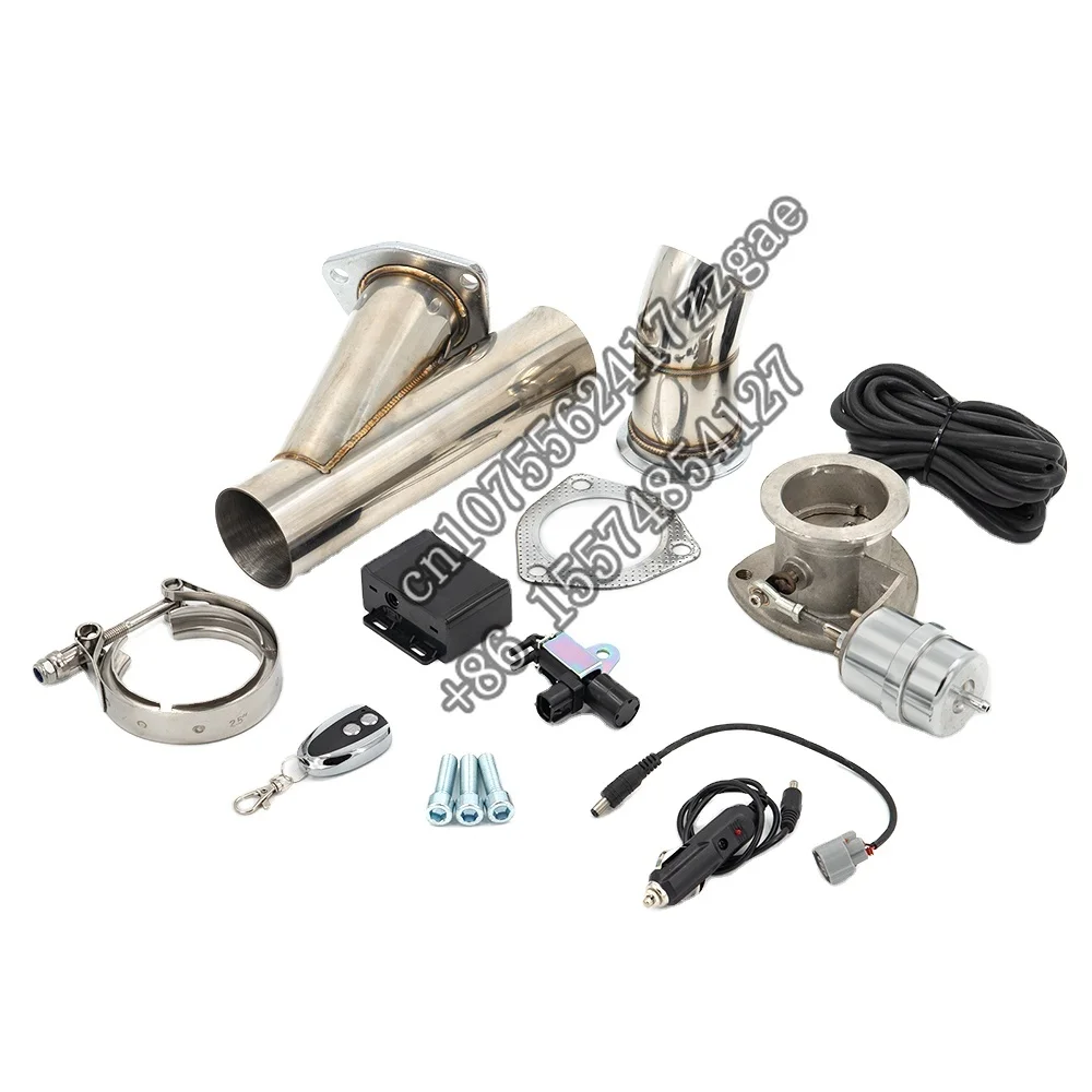 

universal 2.5 inch 3 inch exhaust cutout vacuum actuator y pipe bypass exhaust cutout pipe VAR with remote control