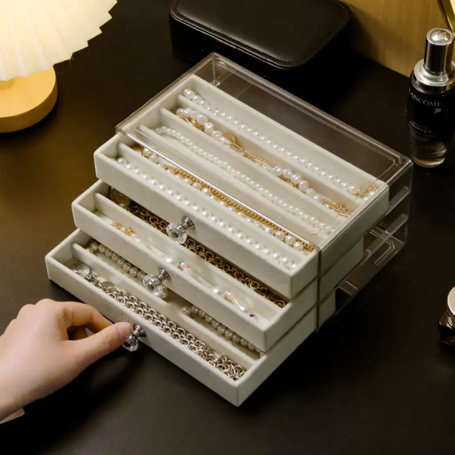 صندوق بلاستيكي شفاف لجمع القلادات ، مقاوم للأتربة ، مضاد للأكسدة ، مناسب لتخزين سلسلة الترقوة ، السوار ، دبوس الشعر ، الساعة