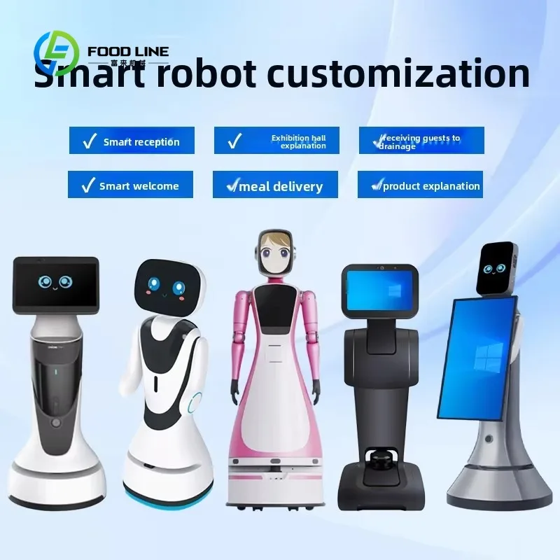 Customized Smart Artificial Delivery Humanoid Commercial Robots Welcome Greeting Reception Services Guiding Exhibition Robots