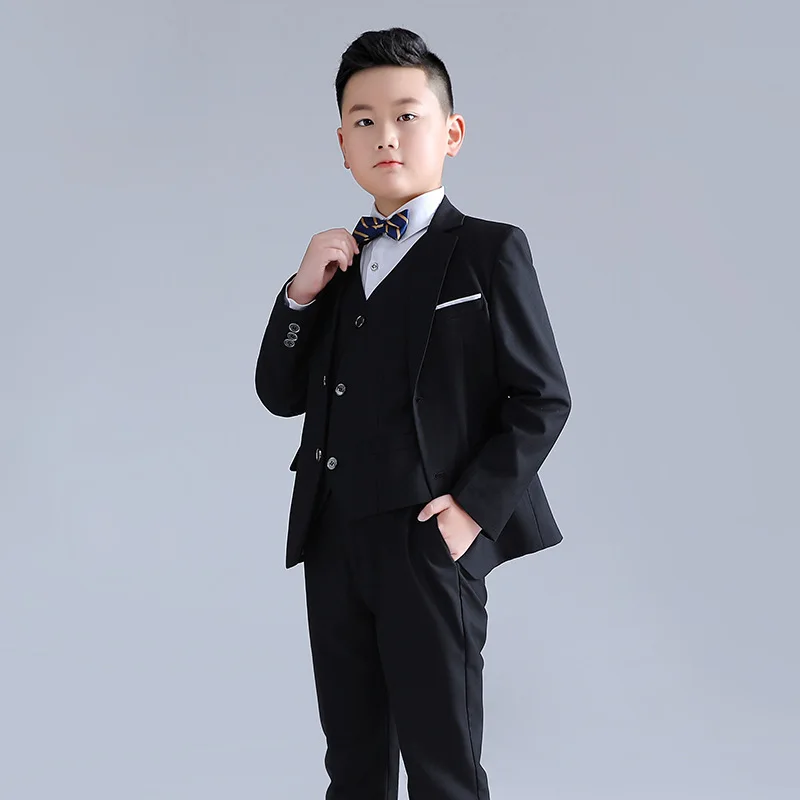 Children's Suit 2024 Autumn/Winter New Fat British Suit Set for Boys Fat Version Piano Hosting Performance Dress