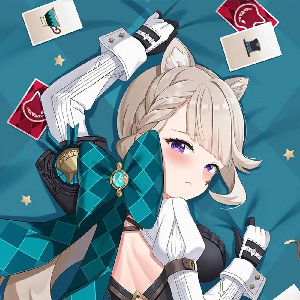 Genshin Impact Lynette Dakimakura 2WAY Hing 바디 케이스 애니메이션 베개 쿠션 커버 크리스마스 선물