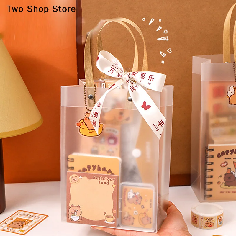 

1Set Kawaii Capybara Stationery Set Cartoon Cute Handbag Stationery Set Office Supplies Student Stationery Birthday Gifts