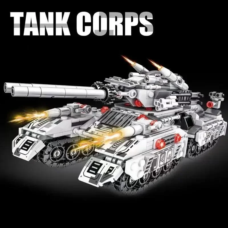 Newest 1900pcs World War 2 Military Vehicle Tank 8in1 Airplane Truck Model Building Block DIY Brick Kids Construction Toys Gifts