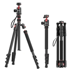 Ulanzi TT31 Claw Quick Release Tripod 2-in-1 Tripod and Monopod with 360° Panoramic Head 180° Revertible Legs for DSLR Camera