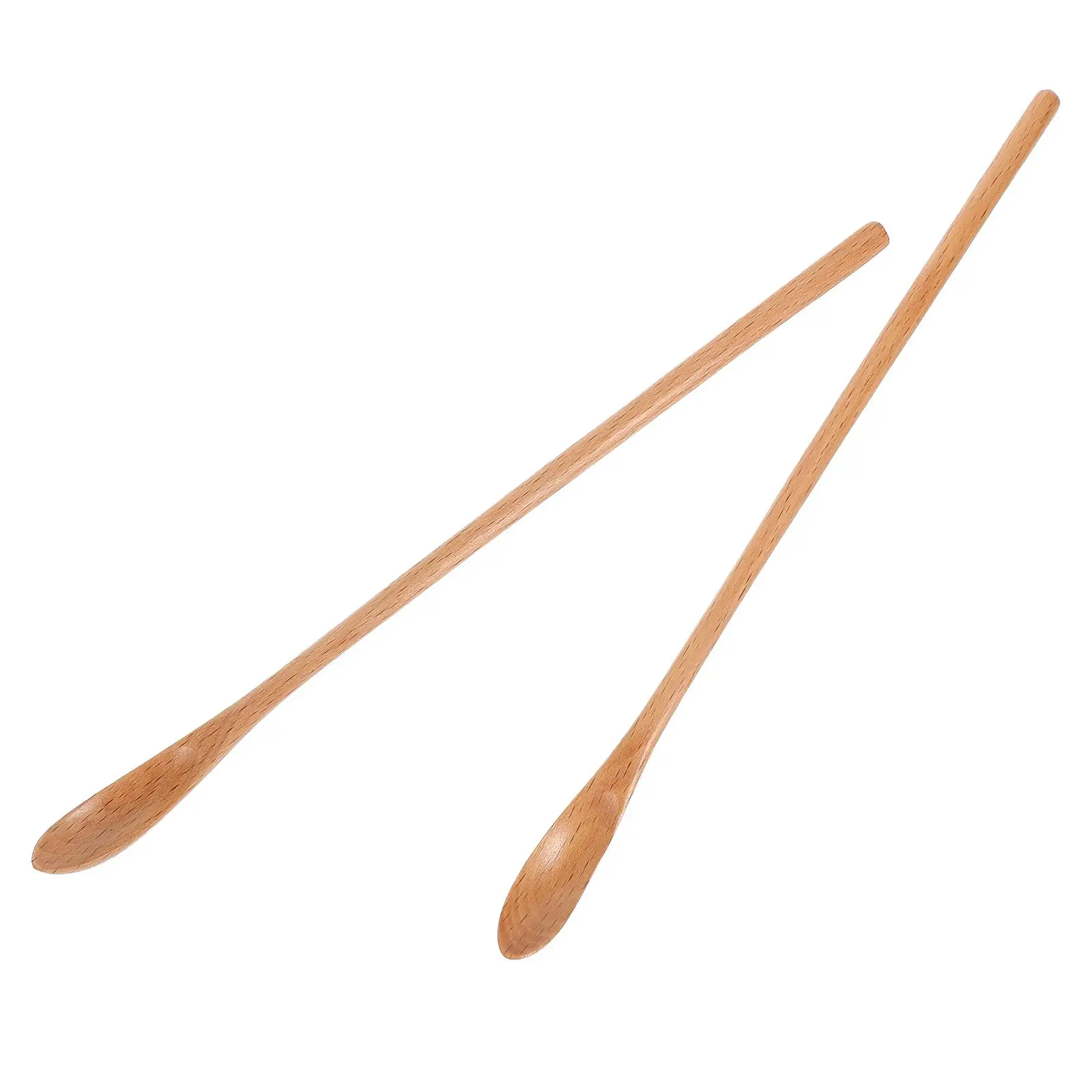 2 Pcs Food Serving Scoop Wood Tableware Soup Spoon Eco-friendly Wooden Kitchen Utensil Bamboo Scoops