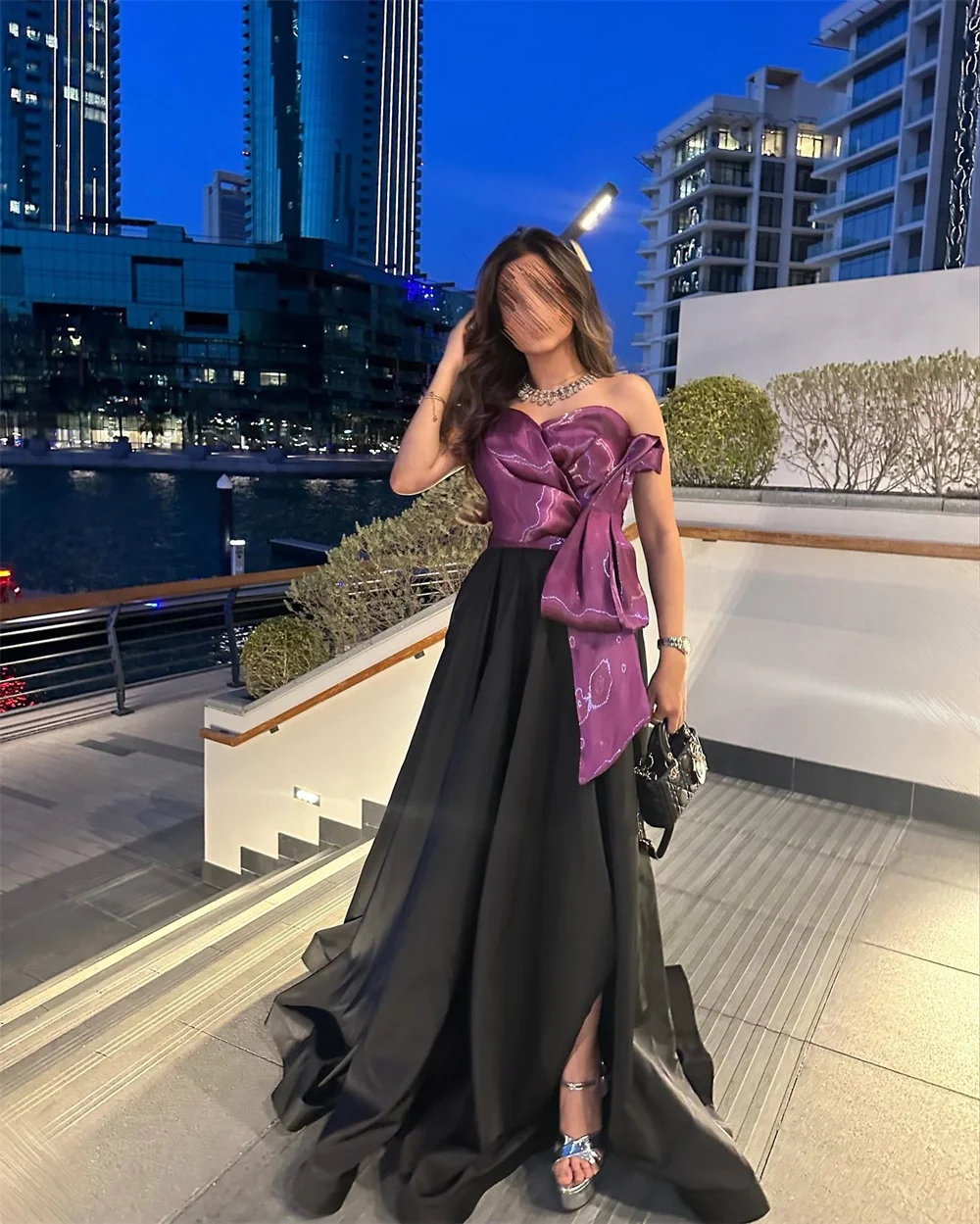 Prom Dress High Quality Strapless Floor Length Dresses Organza A-line Formal Occasion Evening Gown Islam فستان سهرة نسائي