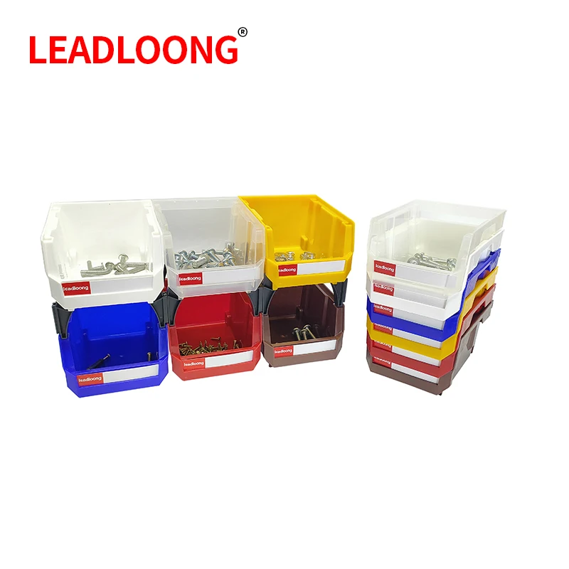 LEADLOONG V1 Storage Bin 6/24pcs 13.5x10.5x7.6cm/5x4*3inch Freestanding Tiered Shelf for Garage Hanging Stacking Container