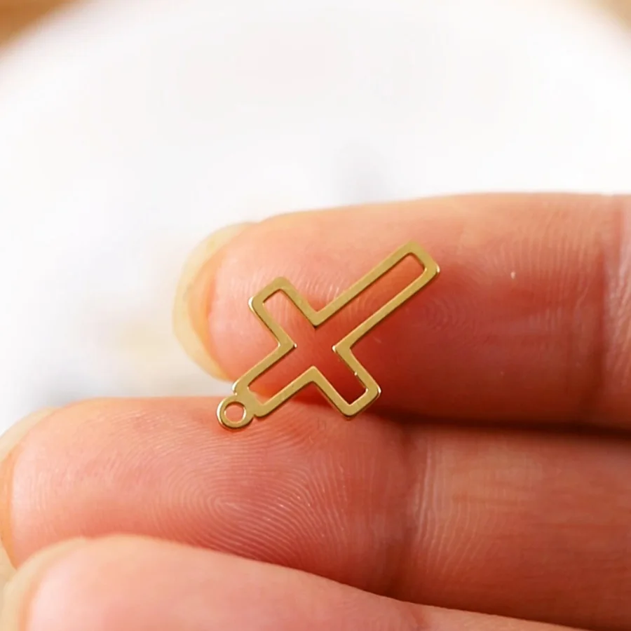 10pcs Stainless Steel Geometric Cross Frame Earrings Charms Connectors Necklaces Earrings Jewelry Making Supplies Bulk Wholesale - Image 2