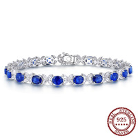 High End Precision New Product S925 Pure Silver Genuine Royal Sapphire Temperament Bracelet for Women