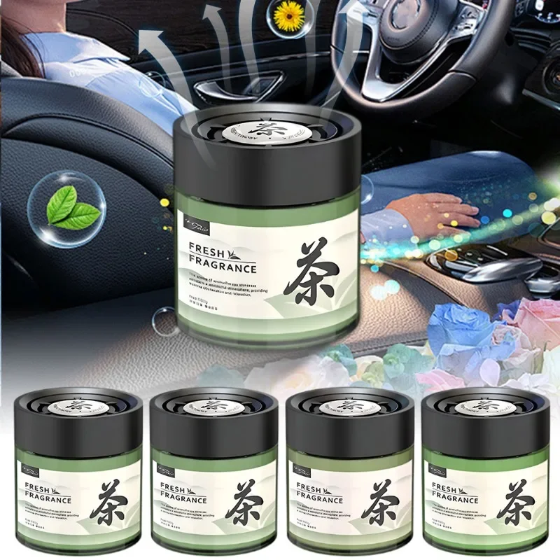 Car Mounted Aromatherapy Solid Ointment Glass 2024 New Long-lasting Deodorization Oriental Gardenia Perfume Auto  Accessories