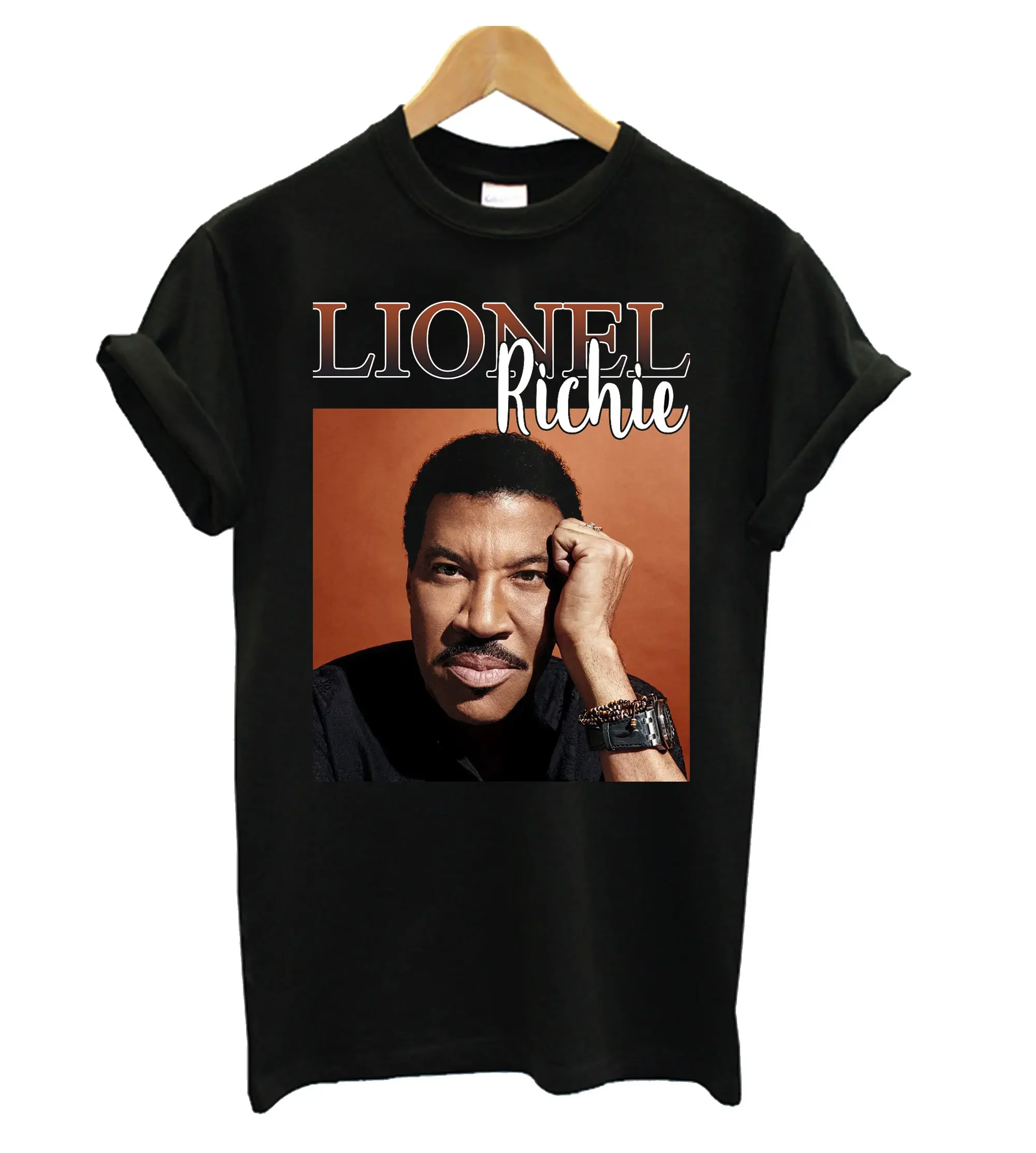 

American Singer Lionel Richie Vintage Fans Gift T Shirt. Short Sleeve 100% Cotton Casual T-shirts Loose Top Size S-3XL