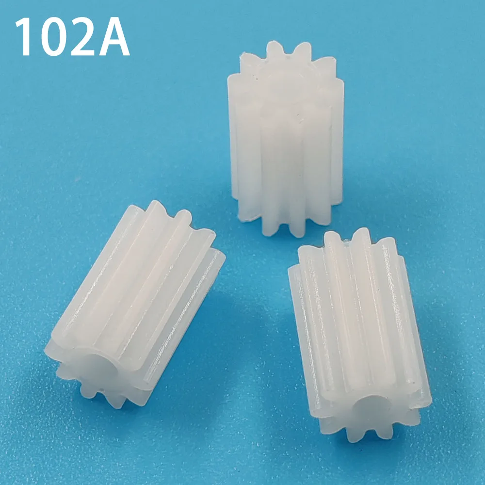 102A 0.5M Long Spur Gear Modulus 0.5 10 Tooth Plastic Gear Motor Fitting Toy Accessories 10pcs/lot