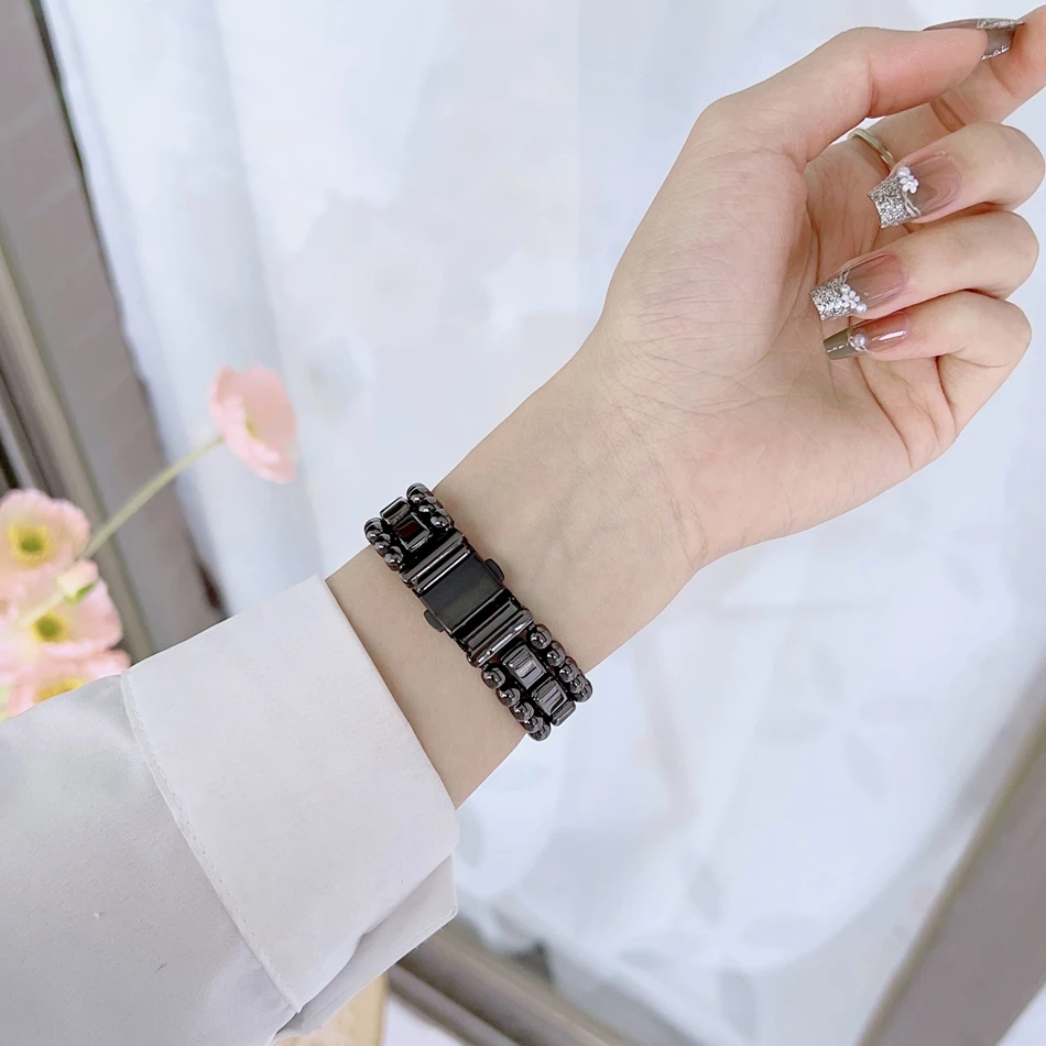 Armband für Apple Watch Band S11/10/9/8/7/SE/6/5/4/Ultra IWatch 3 2 49/46/45/44/42/41/40/38 mm, modisches Metallperlen-Kettenarmband – Detail 14