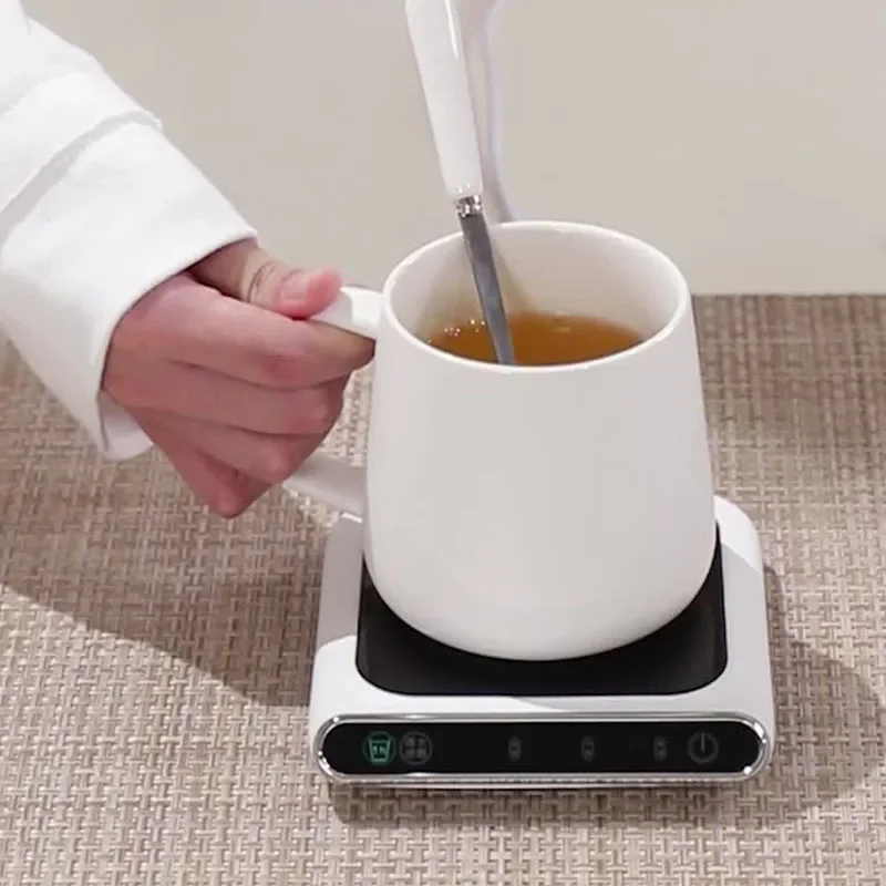Cangkir kopi pintar 5V USB, bantalan penghangat cangkir susu, minuman pemanas listrik suhu dapat disesuaikan, piring penghangat minuman panas
