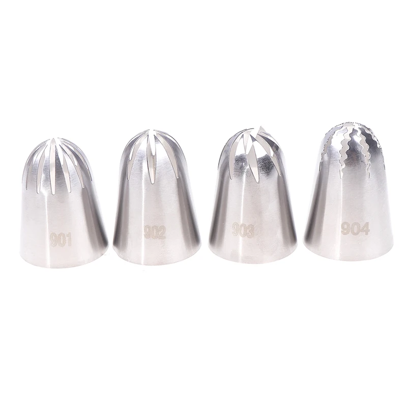 Boquilla de tubería de estrella cerrada de gran tamaño de acero inoxidable 901 902 903 904, puntas para glaseado de crema, herramienta de cocina para hornear pasteles y Fondant