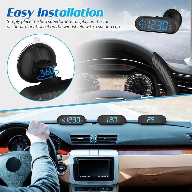 Car Digital GPS Speedometer Car Heads Up Display Speedometer Car Odometer Windshield Smart Speedometer Hud For Vehicle