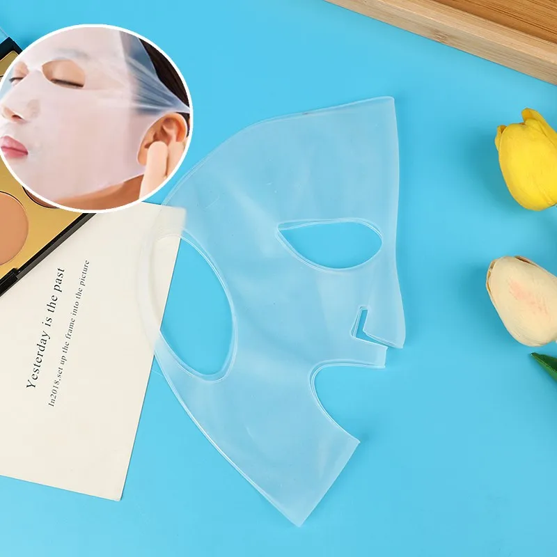 1개 실리콘 마스크 여성용 피부 관리 도구 귀걸이형 페이스 마스크 젤 시트 재사용 가능한 얼굴 관리
