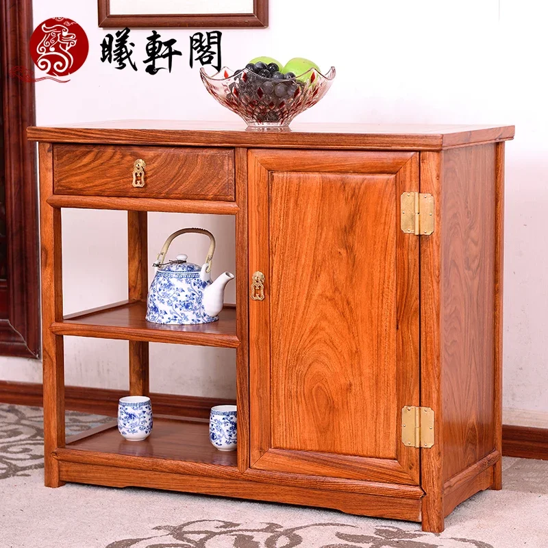 Redwood tea cabinet hedgehog rosewood sideboard rosewood simple locker bowl cabinet solid wood Chinese locker