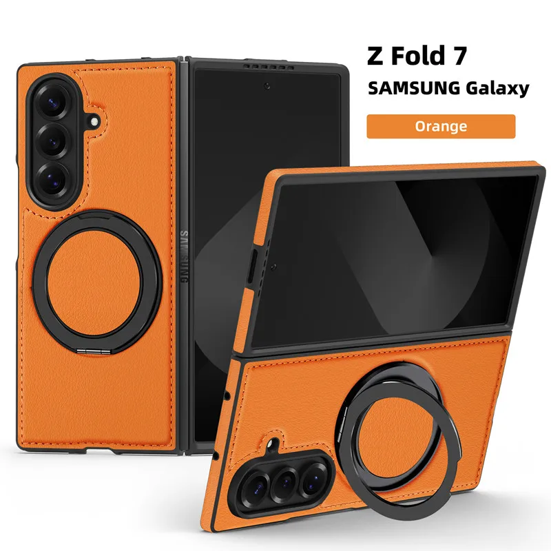 

Металлический магнитный браслет на 360 градусов для Samsung Galaxy Z Fold 7 Fold6 Fold 5 4 3 Кожаный противоударный чехол-подставка премиум-класса