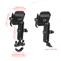 SEAMETAl Motorcycles Phone Holder 360 Degree Rotation Handlebar Cell Phone Holder Motorcycle Rear View Mirror Phone Bracket