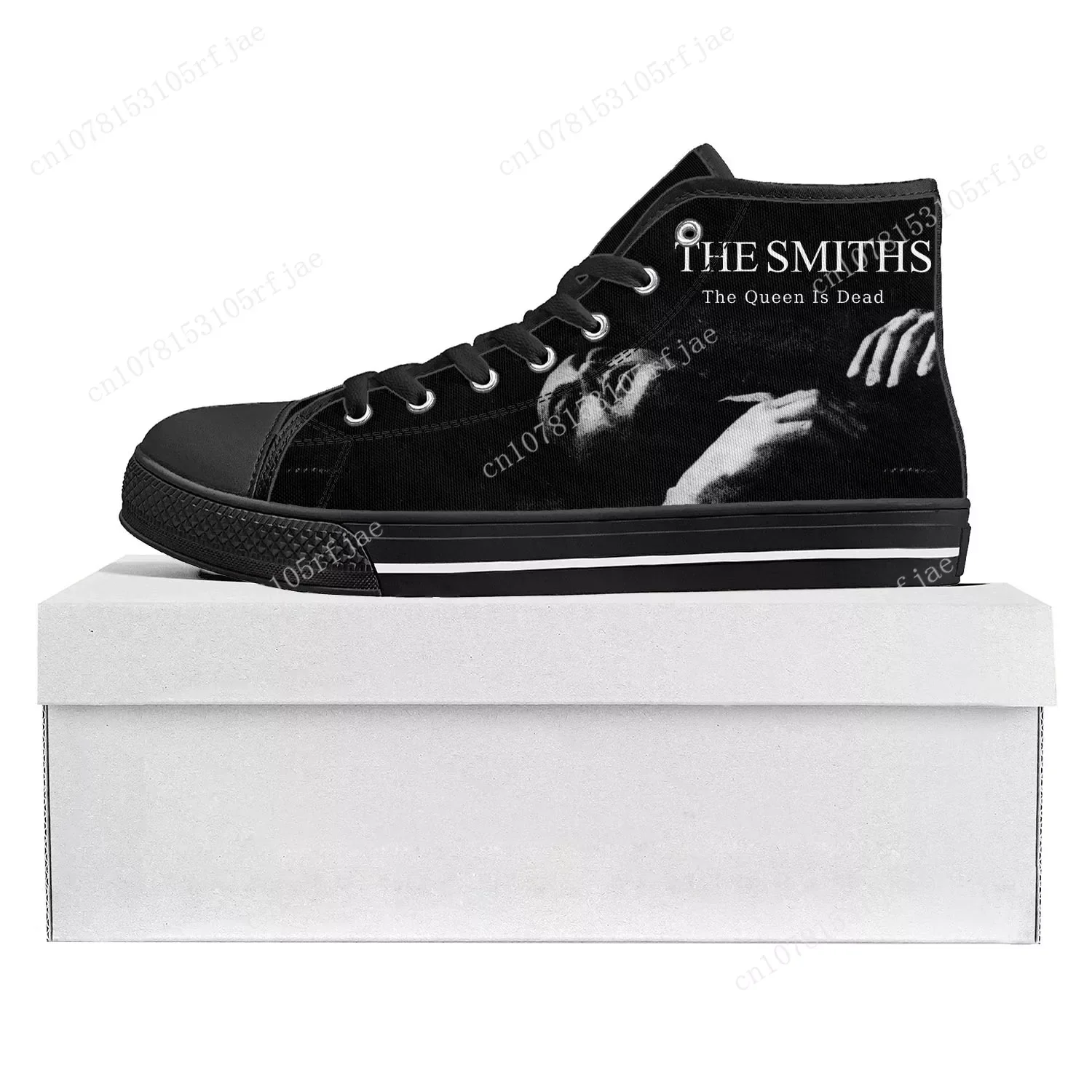 

The Smiths Rock Band High Top High Quality Sneakers Mens Womens Teenager Canvas Sneaker Casual Couple Shoes Custom Shoe Black