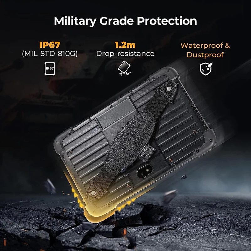 8 inch Android 14 Rugged Tablet Portable Handheld Scanner Terminal 8G RAM 128G ROM Inventory Manager WiFi Bluetooth 4G GPS
