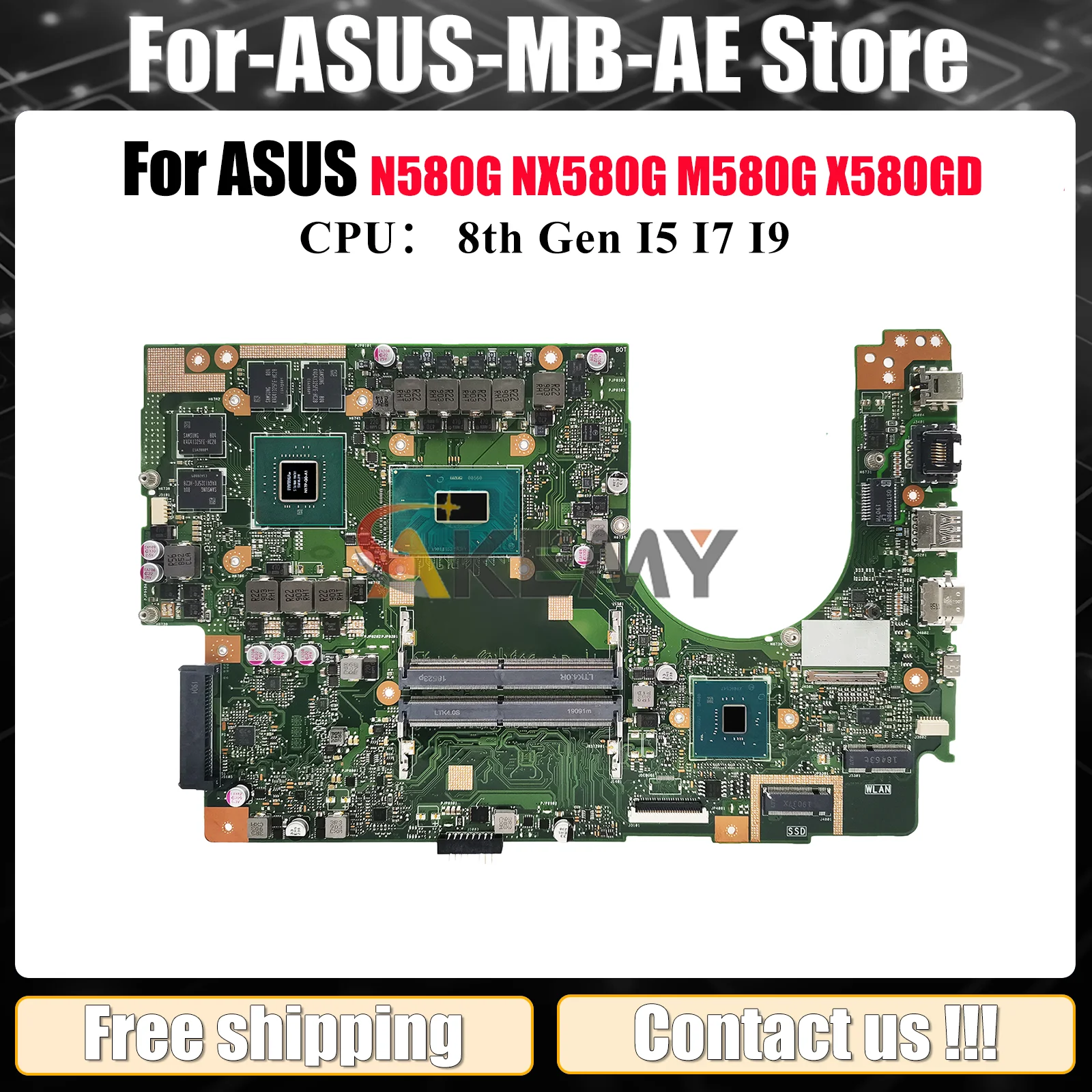

X580GD Материнская плата для ноутбука ASUS VivoBook NX580G X580GD M580G X580G N580G Материнская плата для ноутбука с процессором I5 I7 I9 112% тестирование ОК