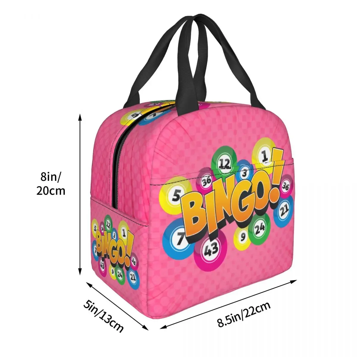 Hot Game Bingo Insulated Lunch Box for Women Portable Warm Cooler Thermal Lunch Bag Kids School Picnic Food Container Tote