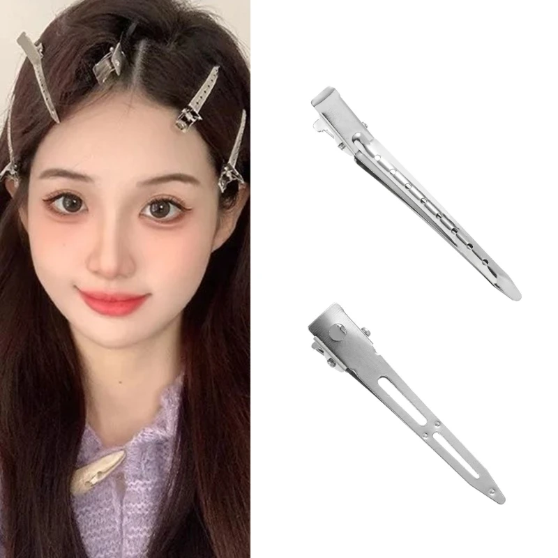 Silver Duckbill Hair Clip | Easy Sectioning - alternate angle