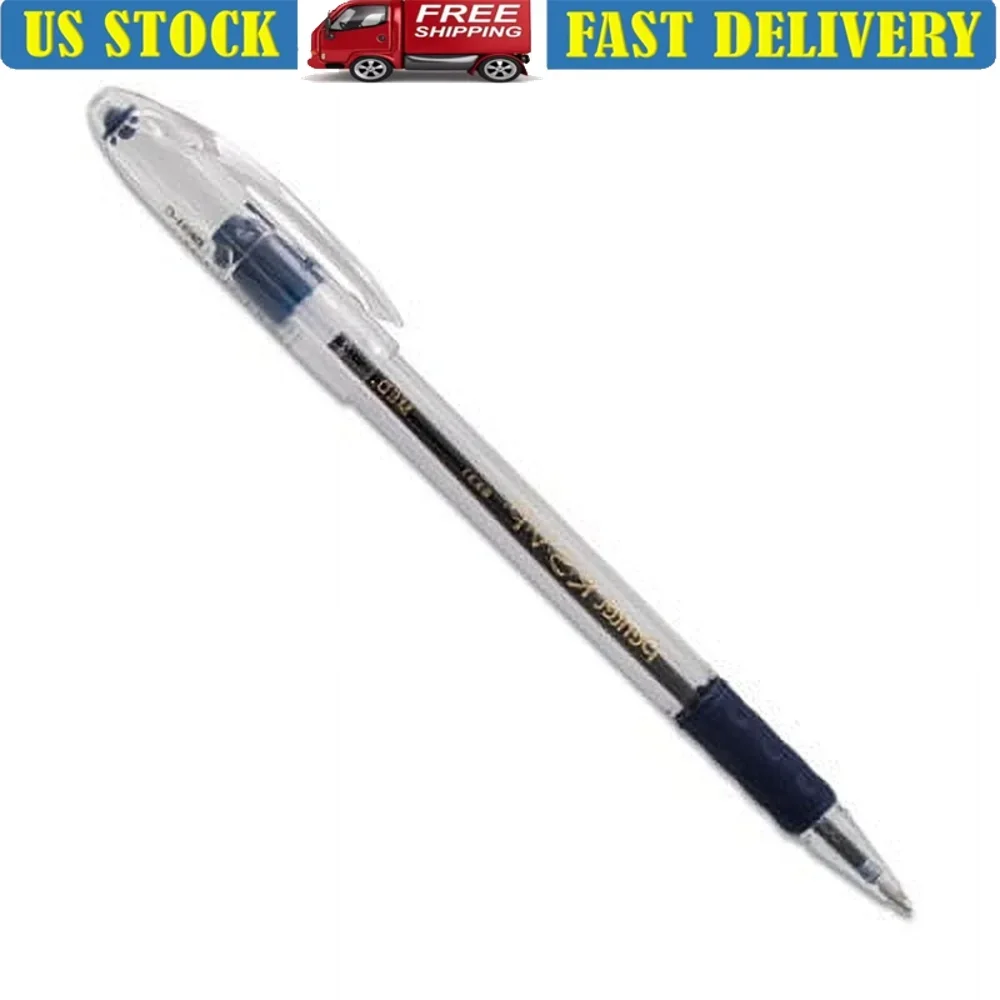 

Шариковая ручка-карандаш, 1 мм, средние синие чернила, дюжина, удобная ручка, конический наконечник, надежный прозрачный корпус для письма, многоразовые чернила