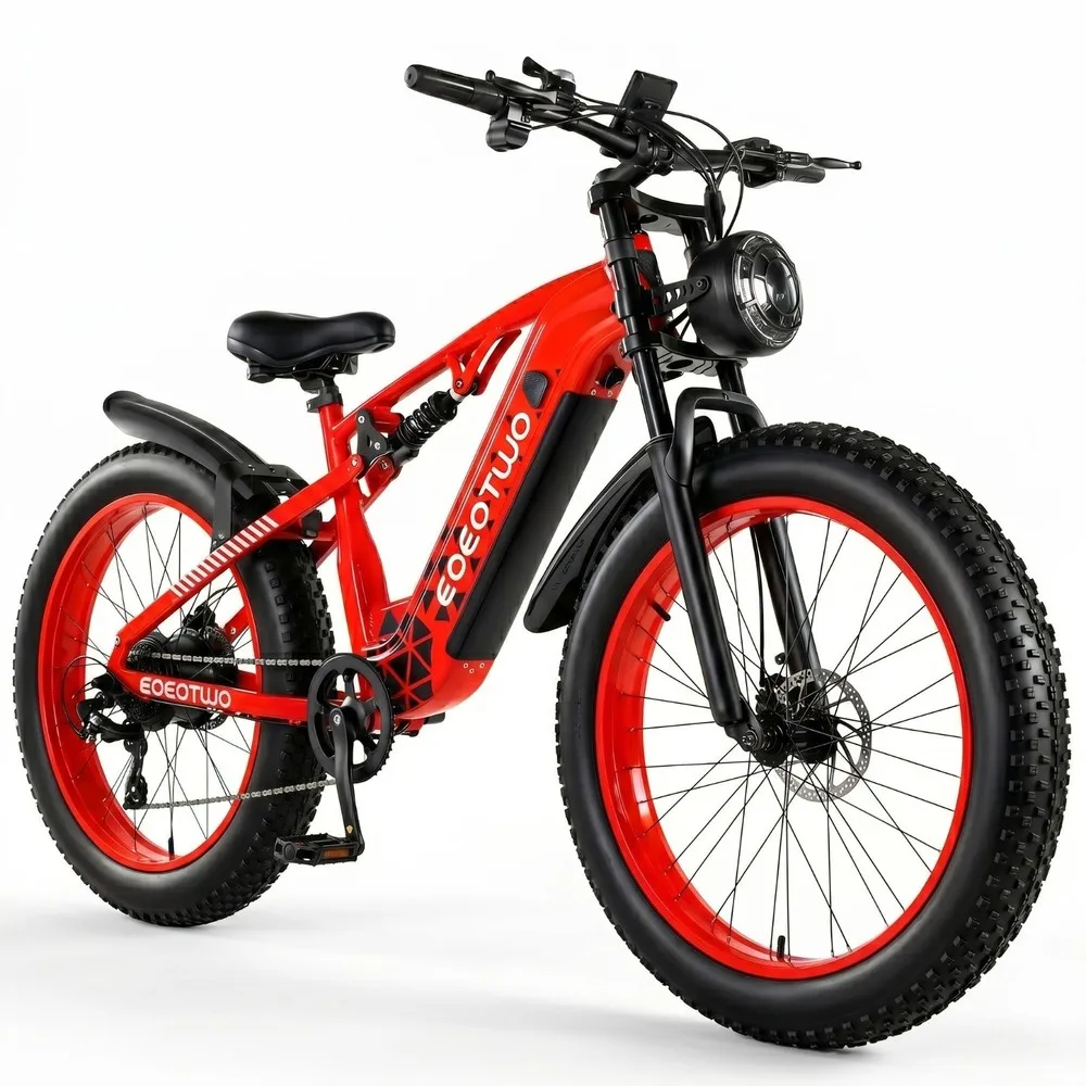 1500W Electric Mountain Bike 26" Fat Tire 48V 17.5Ah 34MPH Off-Raod e Bike image 1