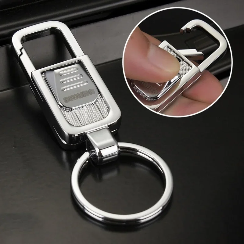 Omuda Fashion Keychains For Men Keyring Waist Single Loop Stainless Steel Ring Car Keychain  Key Chain Accessories