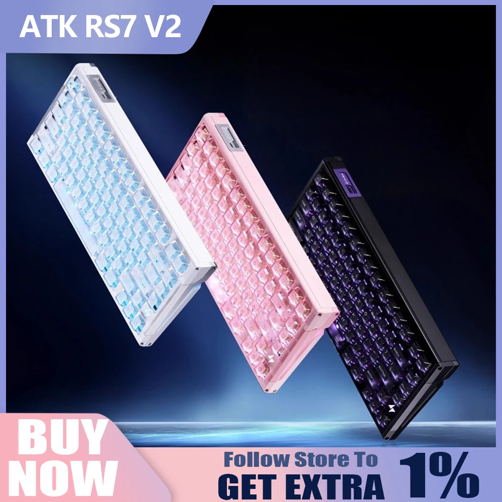 

Проводная клавиатура ATK RS7 V2, магнитный переключатель, алюминиевый сплав, частота заката 8K, горячая замена, верхняя/ядерная гибкая структура, игровая клавиатура на заказ