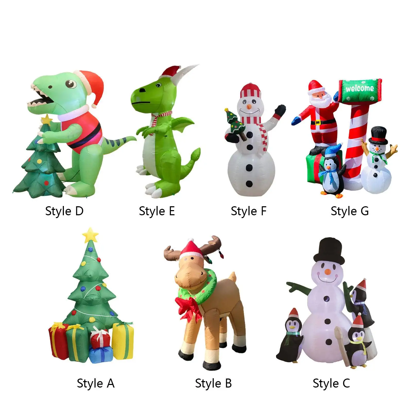 Inflatable Christmas Props Glow Christmas Inflatable Decoration Xmas Inflatable Decor for Outdoor Outside Wedding Patio