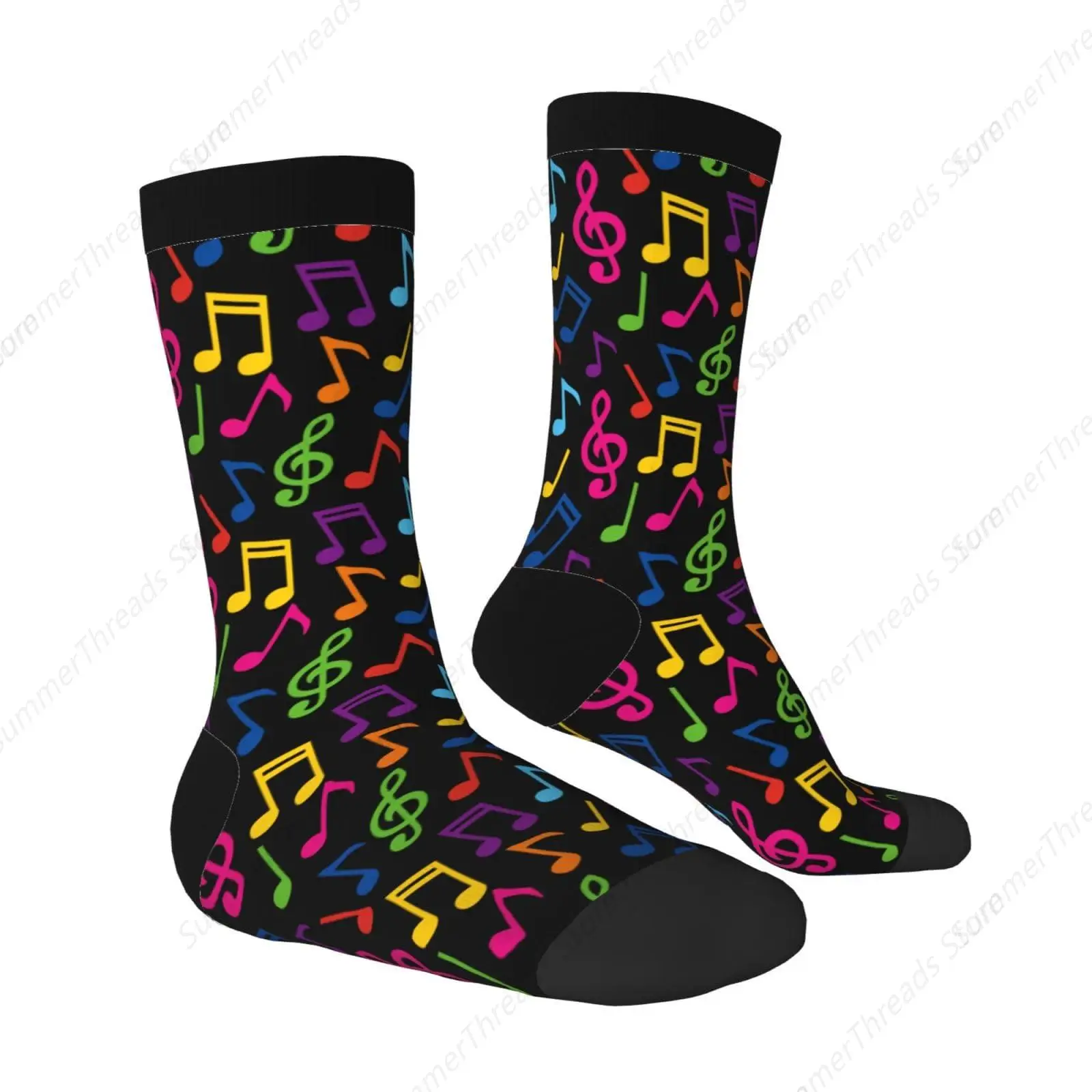 

Colorful Music Note Funny Novelty Socks For Men And Women