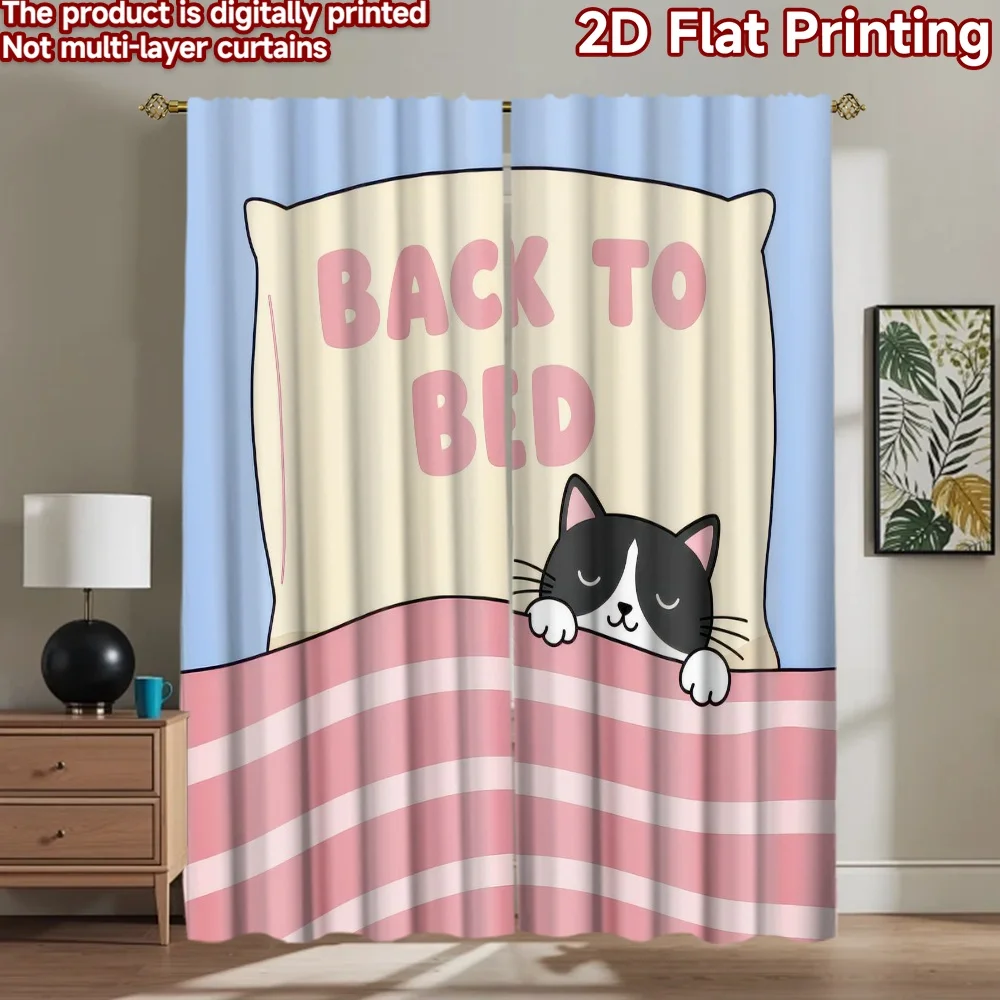 

1pc 2D flat Photography Backdrop Tapestry Cat in Cozy Bed 100% Polyester Family Party Decoration for Holiday parties and general