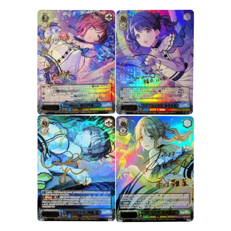 4pcs/set THE IDOLM@STER SHINY COLORS Noctchill Self Made Refraction Flash Card Anime Classics Game Collection Cards Toy Gift