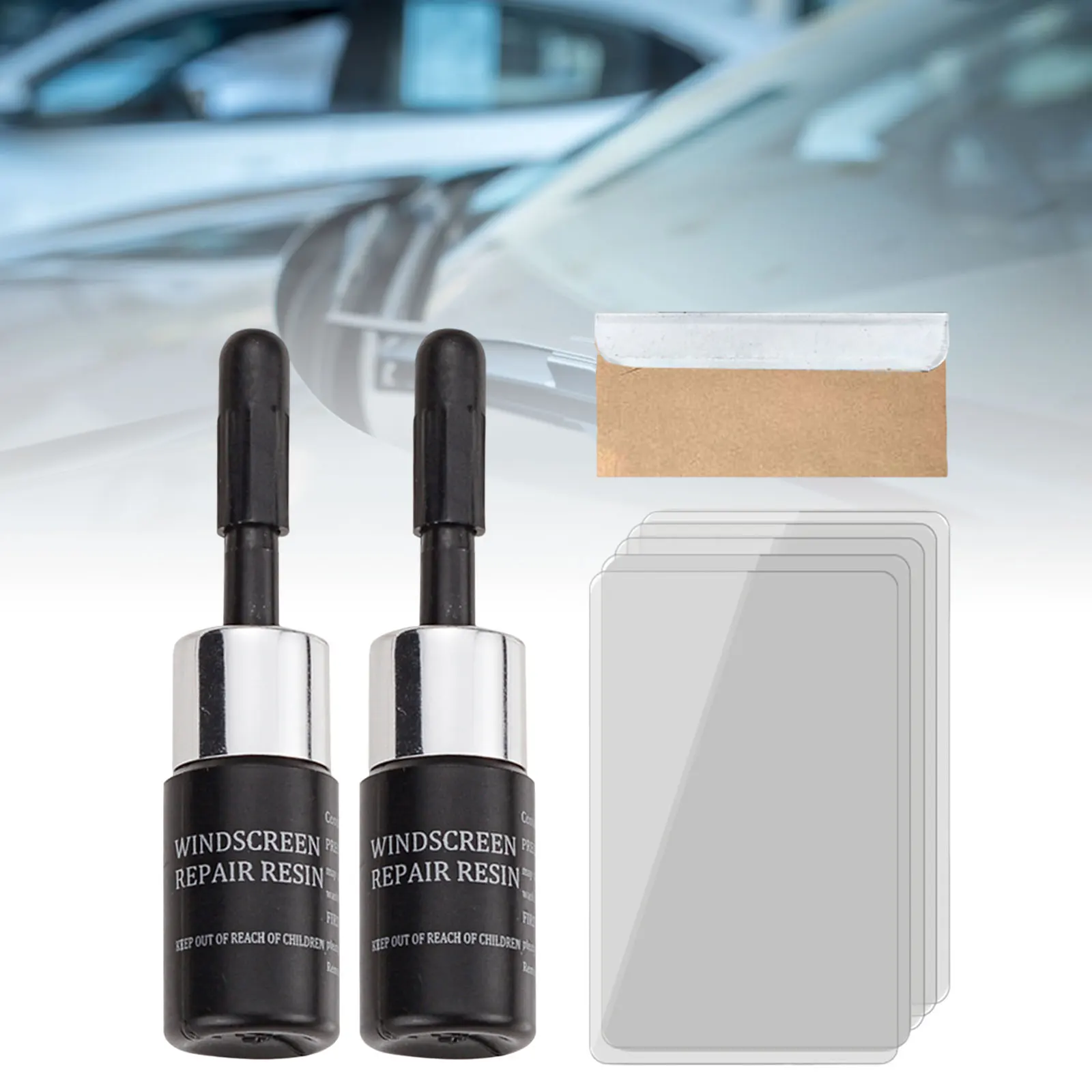 Car Windshield Scratch Repair Kit, Auto Vidro Nano Repair Fluid, Removedor de arranhões, Chip Cracks Reparação, Fácil de usar, 2x