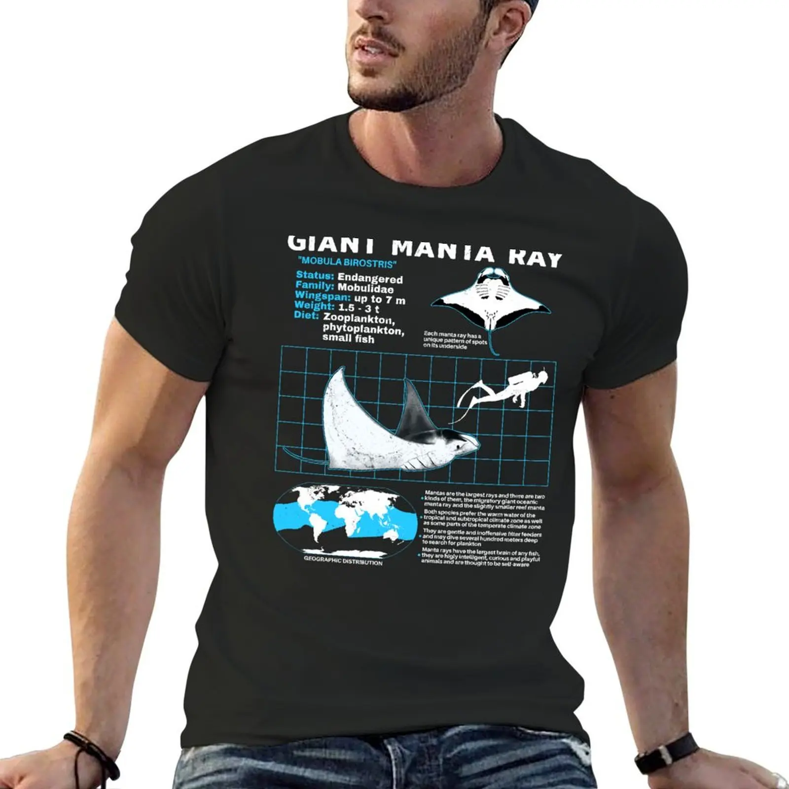 Manta Ray data sheet T-Shirt shirts graphic tee cute clothes graphics t shirt men