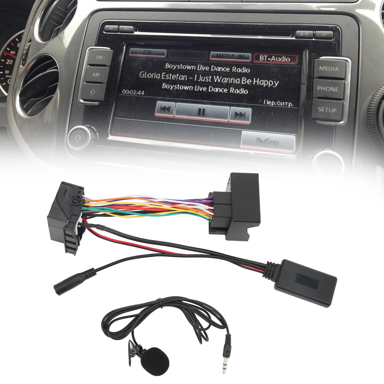 Car Bluetooth 5.0 AUX Adapter with Handsfree Microphone for RCD310 RCD510 RNS310 RNS315 RNS510