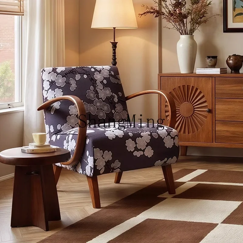 

SM medieval single sofa chair living room bedroom balcony back armrest leisure chair