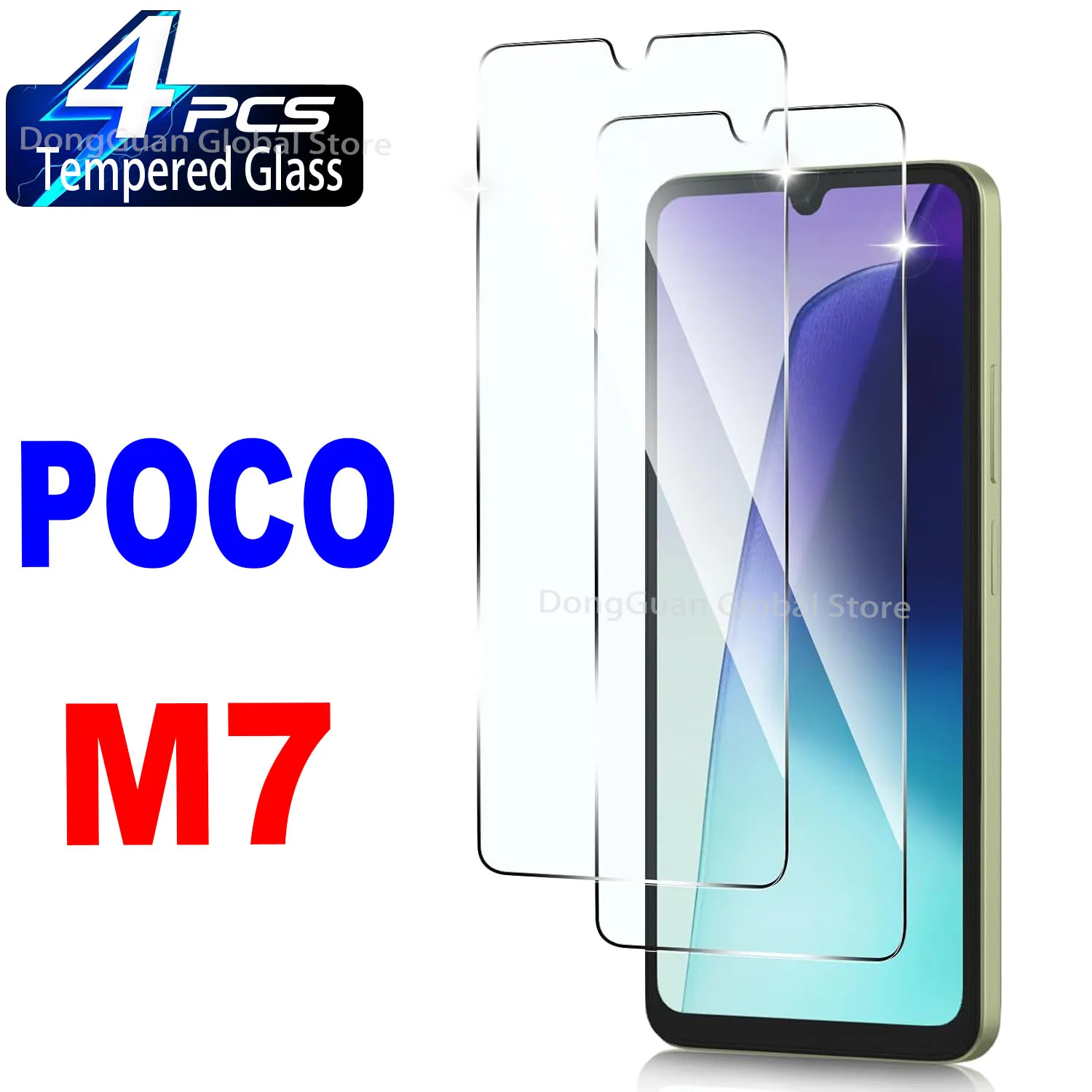 

1/4Pcs Tempered Glass For Xiaomi POCO M7 Screen Protector Glass Film