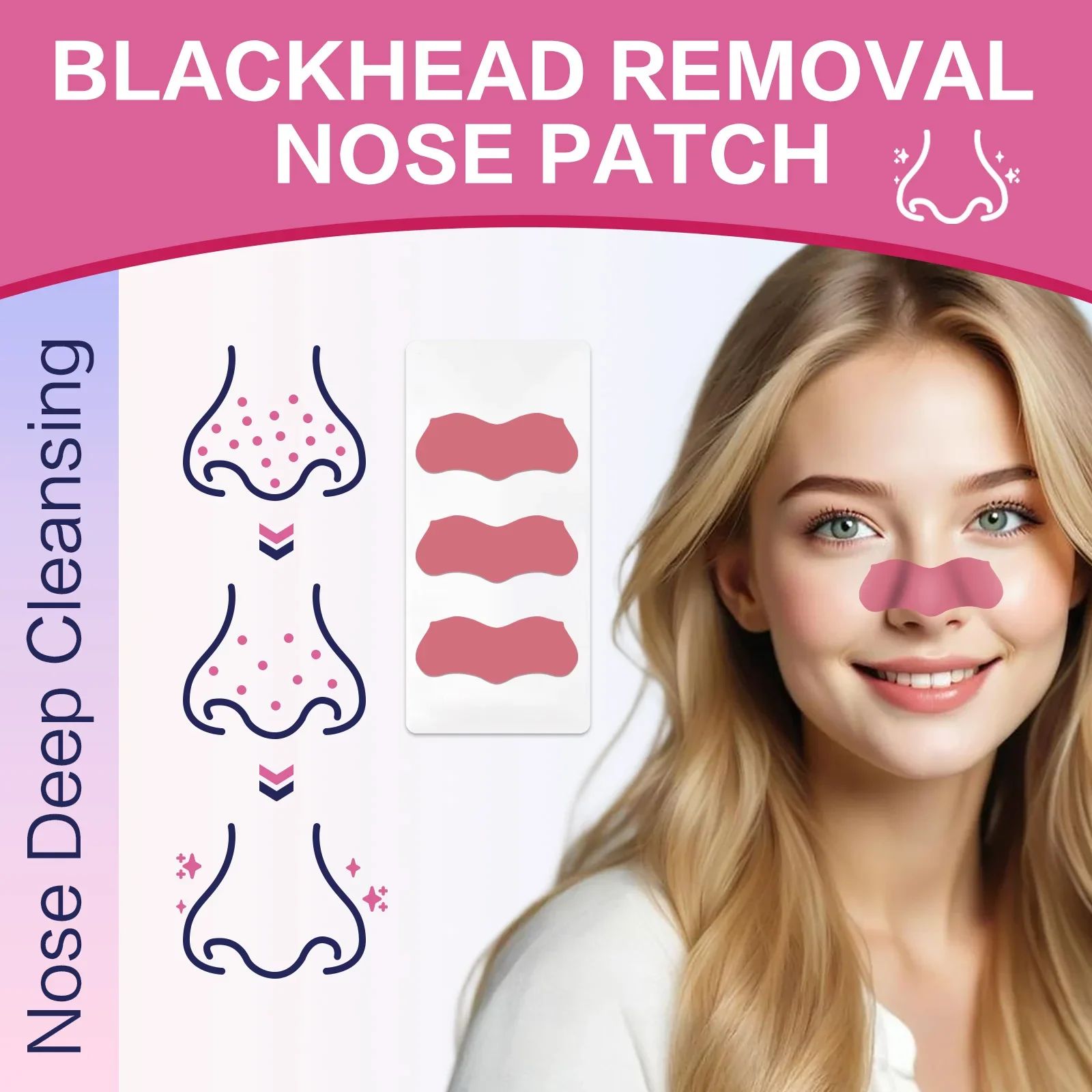 YILEST 블랙헤드 제거 코팩 3매, 블랙헤드 제거, 유분 조절 및 모공 클렌징 패치