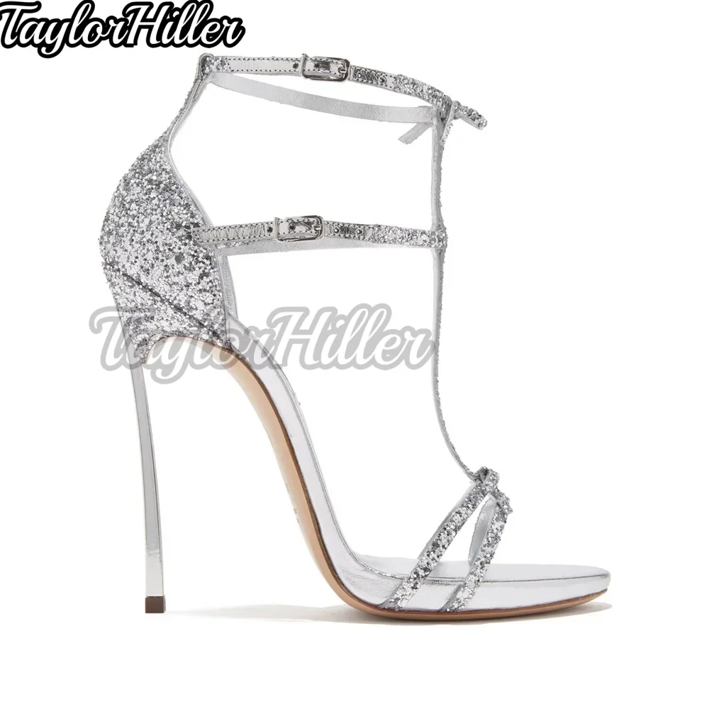 Золотые босоножки на каблуке с узлом-бабочкой и Т-образным ремешком, блестящие туфли, неглубокие серебряные сандалии De Mujer, лето-осень, новинка Zapatos