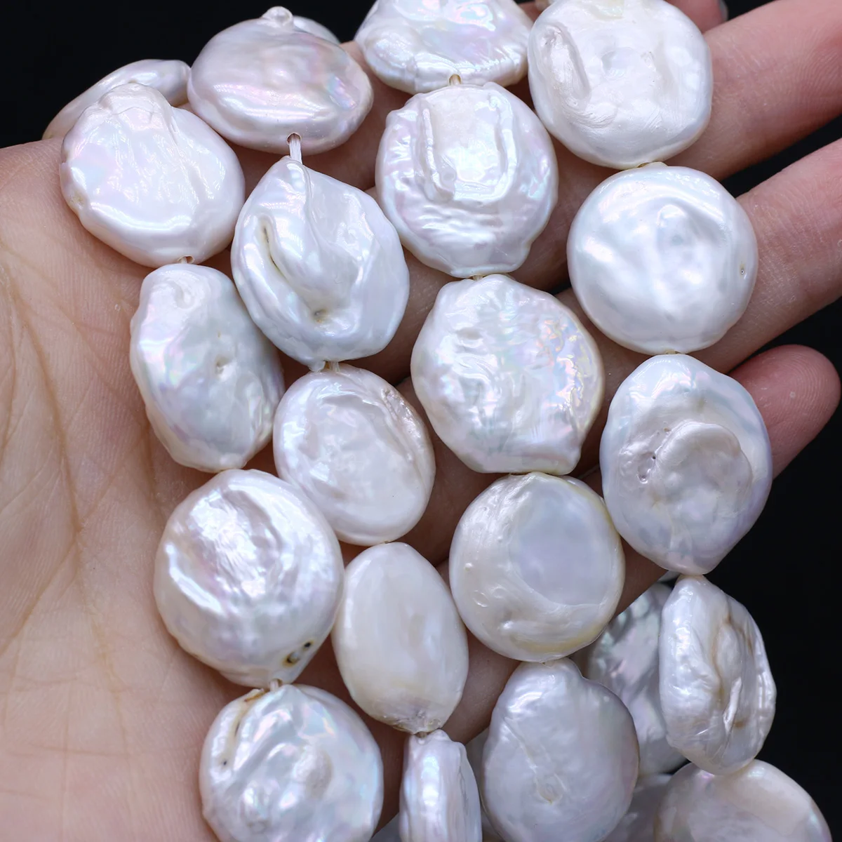 Baroque Natural Freshwater Pearl Bead Purple Pink Flat Water Drop Irregular Beads for DIY Women Girls Jewelry Necklace Bracelet