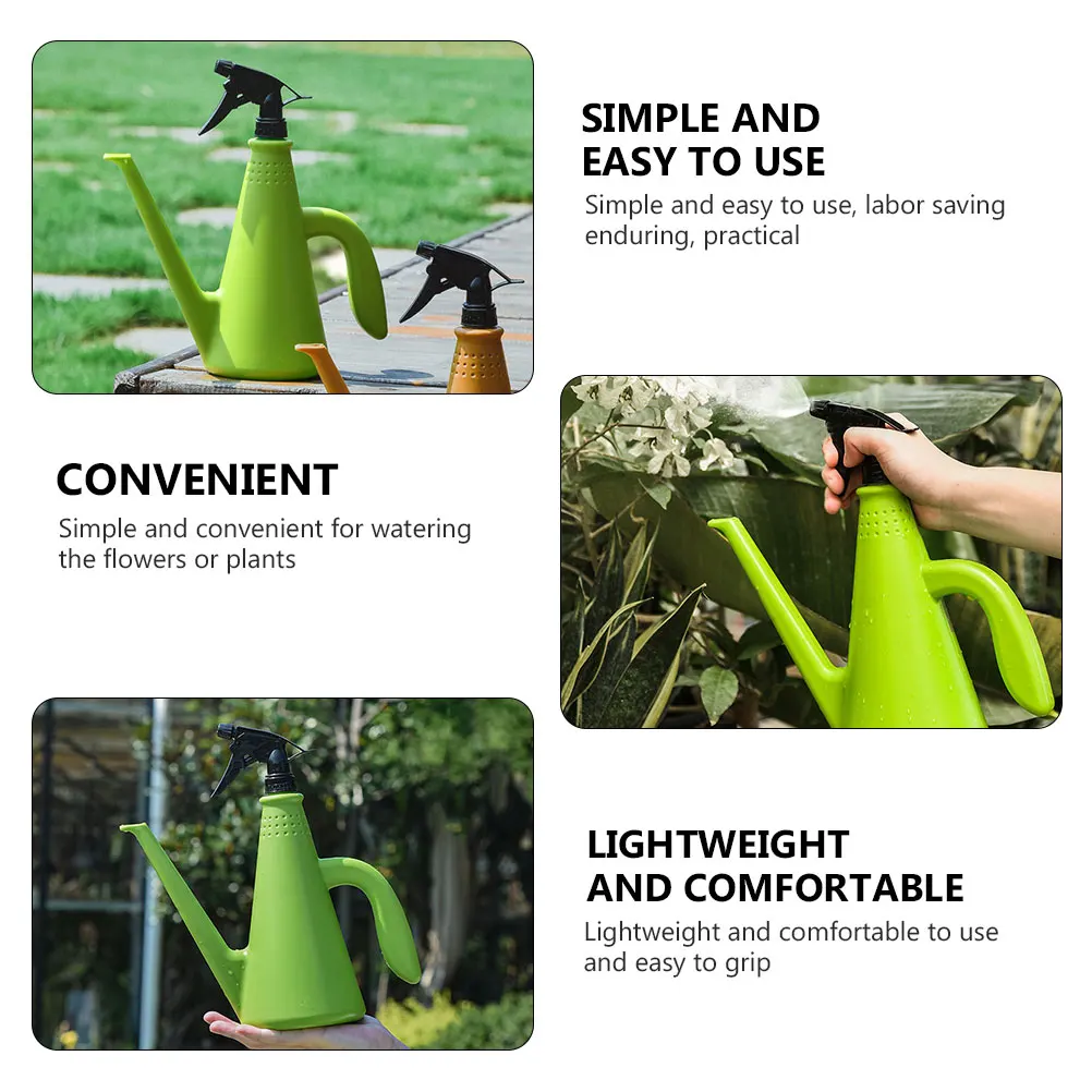 

1pc 1L Dual-Purpose Watering Sprayer Long Mouth Lightweight Gardening Tool Household Plastic Pot Atomizing Bottle Multi-Function