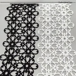 Top Quality 11CM Wide Luxury White Black Lace Embroidered Lace Neckline Collar Ribbon Trim Women Dress DIY Sewing Supplies