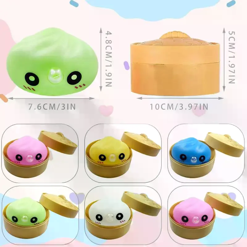 Simulation Dumpling Squeezable Toys Colorful Anti Stress Squishy Fidget Sensory Toy for Kids Adults Classroom and Office
