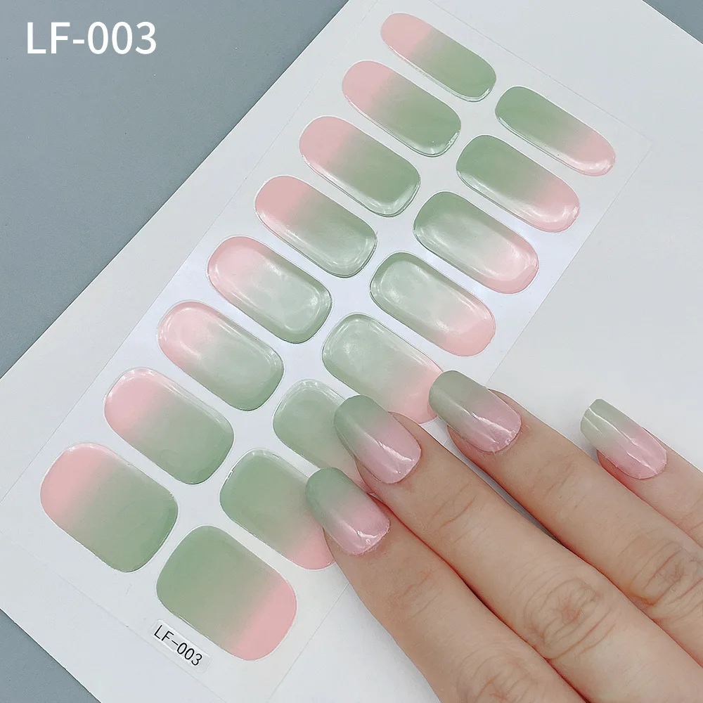 Nieuwe 16-vinger geleidelijke verandering Nail Art Sticker volledige sticker kleine frisse eenvoudige set nagelsticker Spot nageldecoratie Suncatcher