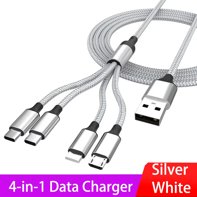 

Multi Charger Cable 4 In 1 Charging Cable USB Fast Charge To Android Iphone Type C Charger for Iphone Huawei Android Phones